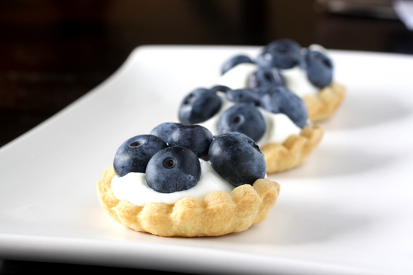 Mini White Chocolate Blueberry Tarts